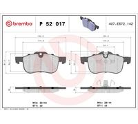 Set pastiglie freno, freno a disco BREMBO P52017