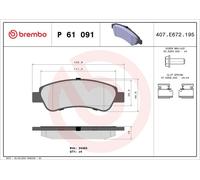 Set pastiglie freno, freno a disco BREMBO P61091 (1 set - 4 pezzi)