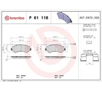 Set pastiglie freno, freno a disco BREMBO P61118 (1 set - 4 pezzi)