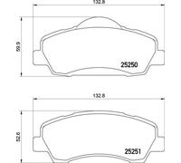 Set pastiglie freno, freno a disco BREMBO P61138 (1 set - 4 pezzi)