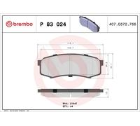 Set pastiglie freno, freno a disco BREMBO P83024 (1 set - 4 pezzi)