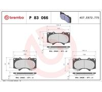 Set di pastiglie freno, freno a disco BREMBO P 83 066
