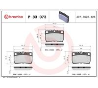 Set pastiglie freno, freno a disco BREMBO P83073 (1 set - 4 pezzi)