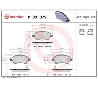 PASTIGLIE ANTERIORE FRENI BREMBO P83079 TOYOTA AURIS 1.33 DUAL-VVTI 73 KW 2012