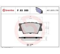 Set pastiglie freno, freno a disco BREMBO P83089 (1 set - 4 pezzi)