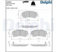 Set pastiglie freno, freno a disco DELPHI LP3693 per QASHQAI II 2 2014-2021