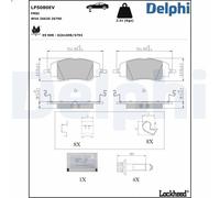 Set pastiglie freno, freno a disco DELPHI LP5080EV per AVENGER (J2) 1.2 2024-
