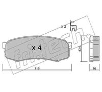 Set pastiglie freno, freno a disco fri.tech. 447.0 (1 set - 4 pezzi)