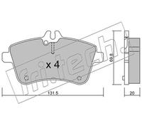 Set pastiglie freno, freno a disco fri.tech. 663.0 (1 set - 4 pezzi)
