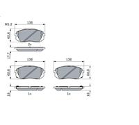Set pastiglie freno, freno a disco per BOSCH 986 494 559 per ix35 Van 2 2009-