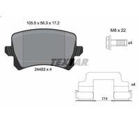 Set pastiglie freno, freno a disco TEXTAR 2448302 VW CC B7 (358) 2 2011-2016