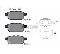 Set pastiglie freno, freno a disco TEXTAR 2525801 per YARIS (_P9_) 1.5 2005-2014
