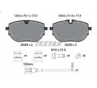 Set pastiglie freno, freno a disco TEXTAR 2626801 per MULTIVAN T6 2 2015-2024