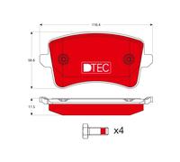 Set di pastiglie freno TRW GDB1765DTE, posteriore