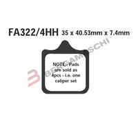 FA322/4HH PASTIGLIE SINTERIZZATE ANT EBC TRIUMPH 1050 SPEED TRIPLE ABS 2007-2008