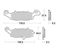 SET PASTIGLIE FRENO SBS 705HS KAWASAKI 500 ER-5 01/05