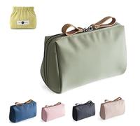 Set Patient Makeup Bag, Set Patient Travel Makeup Bag, Multi-Compartment Toiletry Cosmetics Bag, Water Resistant Versatile Makeup, Pouch Travel Cosmetic Organizer (16x9.5x6.5cm,Green)