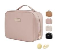 Set Patient Travel Makeup Bag,Setpatient Multi-Compartment Toiletry Cosmetics Bag Consulbefor,Portable Multi-Purpose Large Capacity Abundant Waterproof Cosmetic Organizer Bag For Women (Pink)