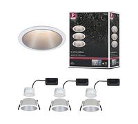Paulmann 93410 Lampada da incasso LED Cole rotonda incl. 3 faretti da incasso da 6,5 Watt dimmerabile bianco, argentato apparecchio da incasso plastica, zinco-alluminio spot da soffitto 2700 K