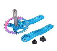 Set Pedivella in Lega di Alluminio, Single Speed Integrale 36T, Braccio 170mm, Compatibile con Diverse Bici - Leggero e Resistente, Design Elegante e Alta Compatibilità (Blu)