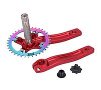 Set Pedivella in Lega di Alluminio, Single Speed Integrale 36T, Braccio 170mm, Compatibile con Diverse Bici - Leggero e Resistente, Design Elegante e Alta Compatibilità (Rossa)