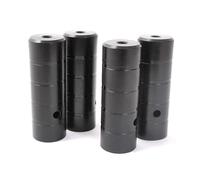 Set Pegs BMX Acciaio 14mm Post. 10mm Ant. Filettati Nero Grip Rampe