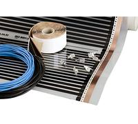 Set Pellicola Riscaldante 150-220 W/m², 230V | Pellicola a Infrarossi Larghezza 50, 80, 100 cm | Riscaldamento Elettrico a Pavimento (13m², 220W/m², Larg. 50cm)