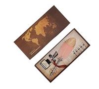 Set Penna a in Acciaio Inossidabile, Penna da Calligrafia, Dimensione 25,8x11,3x4,4cm, Colore Oro con Polvere - Design Elegante, Punta Resistenti, Regalo Ideale per (SP172036 polvere sporca testa