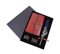 Set penna a piuma e inchiostro, stile retrò, vintage, calligrafia, penna stilografica con portapenne, regalo di compleanno per studenti e amici