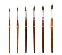 Set Pennelli Acquerello Professionali, 4/6 Pezzi Pennello Dettaglio con Punta Fine per Pittura, Kit Pennelli Acrilico e Gouache, per Artisti e Principianti, Inchiostri, Acrilico e Olio