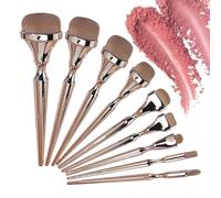 Set Pennelli da Trucco - 9 Pezzi Morbidi Riutilizzabili Strumenti Professionali - Pennelli a Carboncino per Disegno | per Artisti Makeup Matrimonio Salone Viaggio Regalo