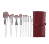 Set Pennelli Make Up Trucco Pennelli For Il Trucco Set Di 10 For Ombretto Fondotinta, For Fard Borsa For Viaggio Professionali(White)