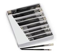 Set Pennelli Punta Piatta in Setola Sbiancata - Contenitore da 168 Pezzi Assortiti