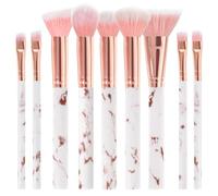 Set Pennelli Trucco Professionale 10 Pezzi, Pennelli Make Up con Manico Marmo per Fondotinta, Correttore, Cipria, Ombretti, Kit Viso e Occhi con Trousse, Ideale per Principianti e Beauty Expert