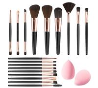 Set Pennelli Trucco Professionale 18 Pezzi, Pennelli Make Up Premium per Fondotinta, Correttore e Contouring, Con Custodia Porta Pennelli, Ideale per Principianti e Professionisti (Rosa Oro)