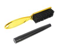 Set Pennello Riempitivo Barba Uomo Punta a Quattro Forche | Abs Nero e Oro, per Definire la Forma del Baffo, Kit Cura e Styling per Uso Quotidiano