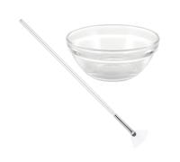 Set Pennello Ventaglio per Maschere Viso con Ciotola 2 Pezzi | Applicazione Precisa su Piccole Zone, Copertura Uniforme, per Salone e Servizi Estetici, Bianco