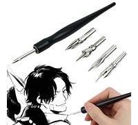 Set Pennini Calligrafia e Disegno Manga - 1 Portapenne e 5 Pennini per Scrittura, Fumetti e Cartone Animato