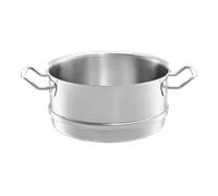 Fissler San Francisco Set di pentole in acciaio inox, 5 pezzi, con coperchio in vetro, per cottura a induzione e tutti i tipi di fornelli, 3 pentole, 1 rostiera, 1 tegame senza coperchio