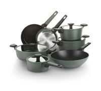 SET PENTOLE 11 PEZZI BATTERIA CUCINA 20 CORREDO VERDE ANTIADERENTE INDUZIONE COT