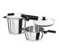 set pentole a pressione fissler vitaquick nuove made in germany 6+3 5 lt...