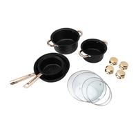 Set Pentole Acciaio Inox con Rivestimento Pietra Maifan, Padella Latte e Pentola Zuppa con Coperchi in Vetro - Antiaderente, Conducibilità Termica Uniforme, Ideale per