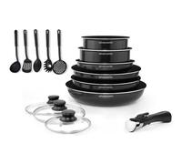 Set pentole Arthur Martin 15 pezzi alluminio nero antiaderente induzione
