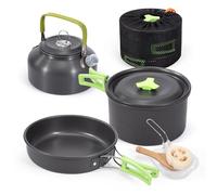 Set Pentole da Campeggio Alluminio Padella da Campeggio Portatile Padella e Ciotola per Campeggio per Picnic Escursioni