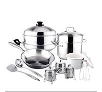 Set pentole e Padelle 8 pezzi in acciaio inox Pentole for padelle e pentole for la cottura Barbecue adatto for tutte le stufe per Uso Cucina