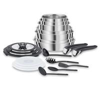 SET PENTOLE E PADELLE IN ACCIAIO INOX INGENIO 20 PEZZI ADATTO A SINGLE CUCINA MO