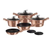 Set Pentole Induzione 10-Piece Alluminio Antiaderente 3 Casseruoli, 2 Padelle B