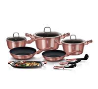 Berlinger Haus Set Pentole Induzione 12-Pcs Alluminio Antiaderente Casseruoli Padelle Piastra Rosa AT-6044 - 5999108455780