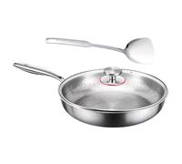 Set pentole professionali in metallo con spatola e coperchio incluso, ottima distribuzione del calore, pentole in metallo lavabili in lavastoviglie con spatola