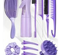 Set per acconciatura 1/3/11: flacone spray a nebbia fine, spazzola massaggiante per il cuoio capelluto, pettine a denti larghi premium, fermaglio a coccodrillo per capelli, fermaglio a fiore per capel